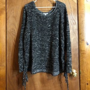 American Eagle black lace up side sweater